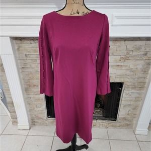 Chico's stretch button detail statement sleeves stretch comfy dress size 4 new!!